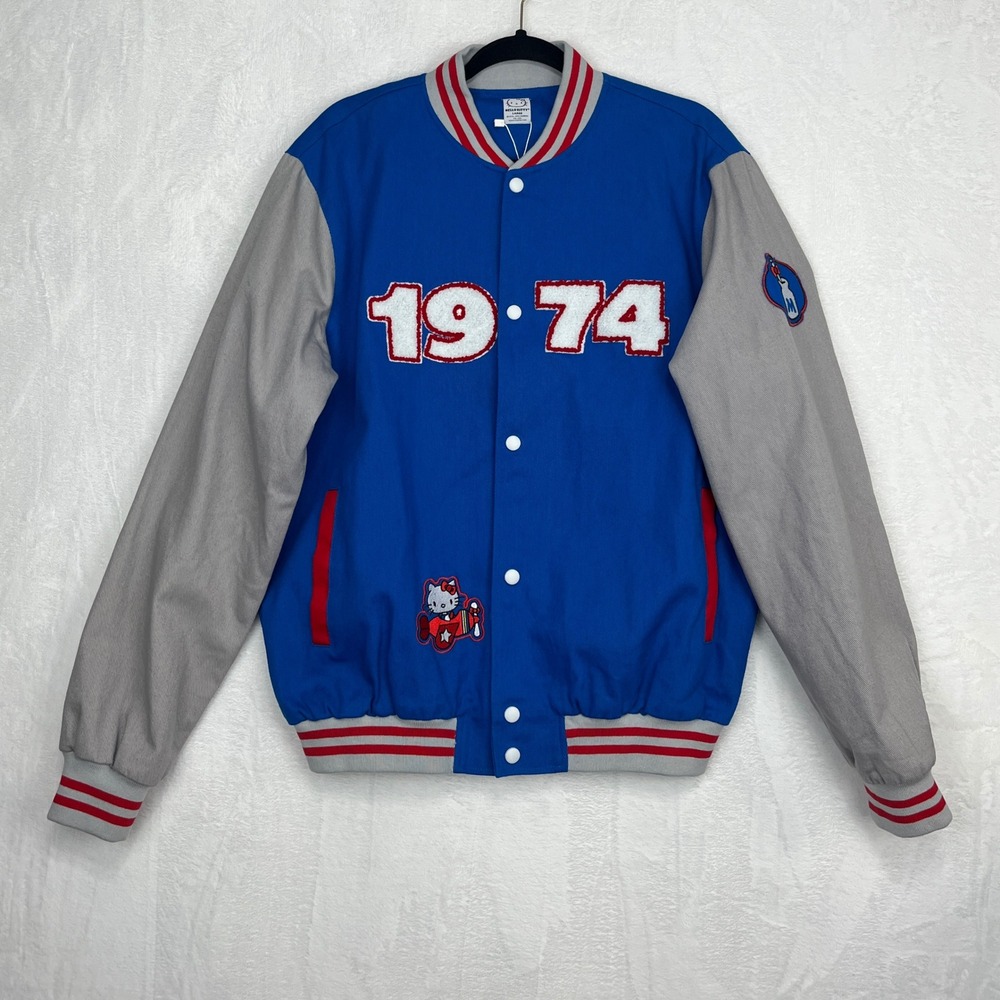 Hello‎ Kitty Sanrio Friends Around the World Tour Varsity Jacket Blue Large NWT